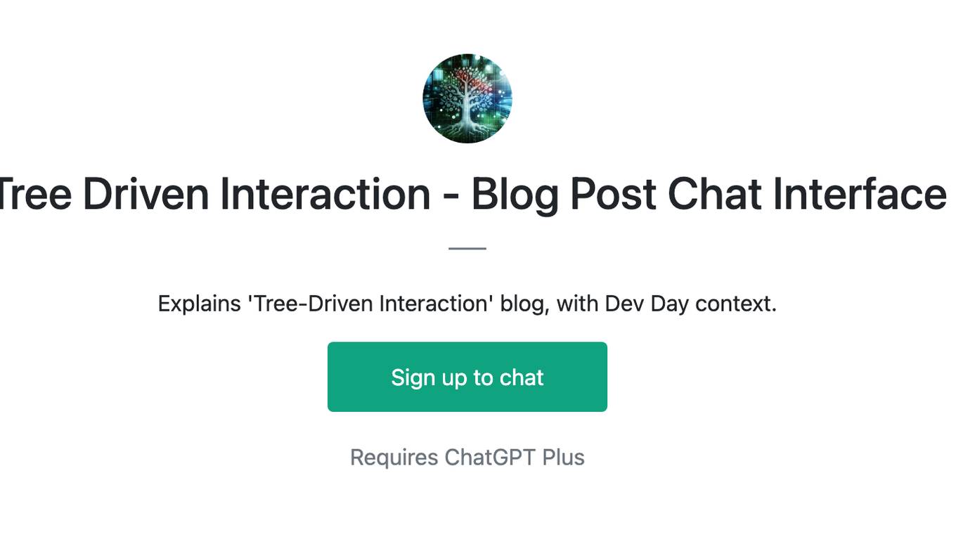 Tree Driven Interaction - Blog Post Chat Interface Screenshot