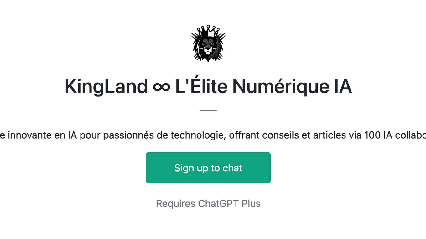 KingLand ∞ L'Élite Numérique IA Screenshot