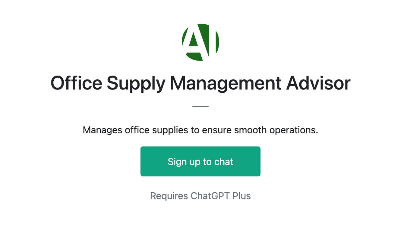 Office Supply Management Advisor Screenshot