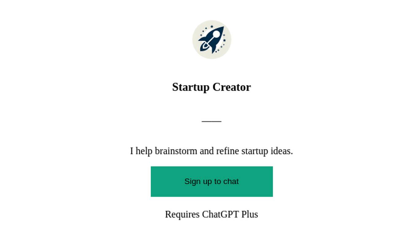 Startup Creator Screenshot