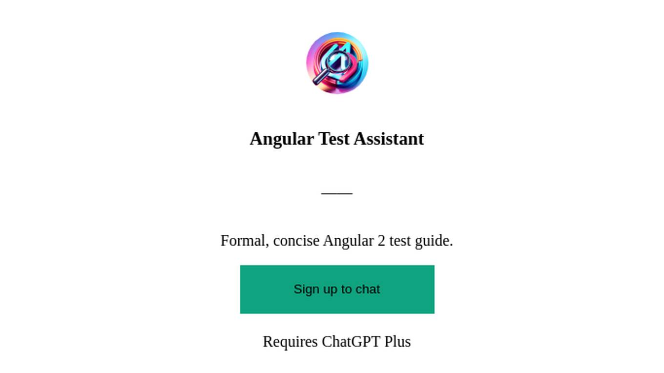 Angular Test Assistant Screenshot