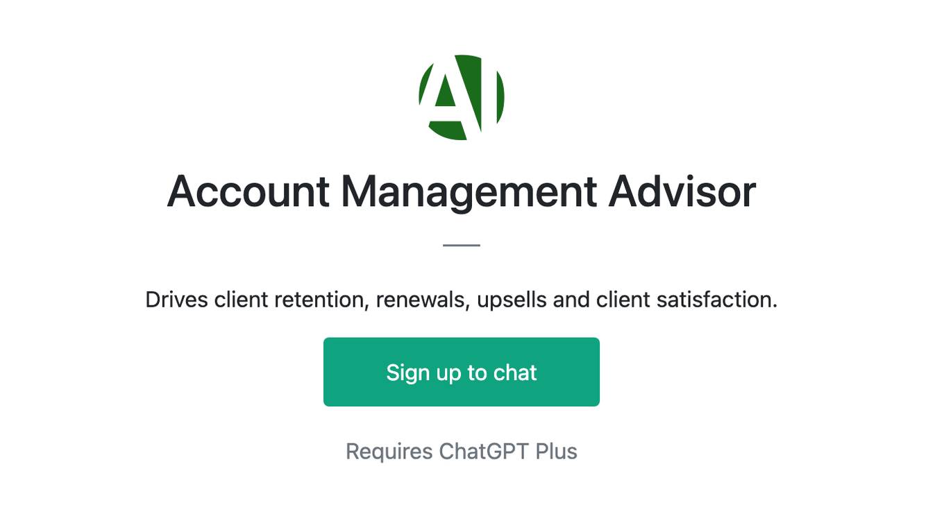 Account Management Advisor Screenshot