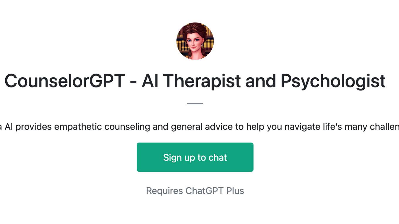 CounselorGPT - AI Therapist and Psychologist Screenshot