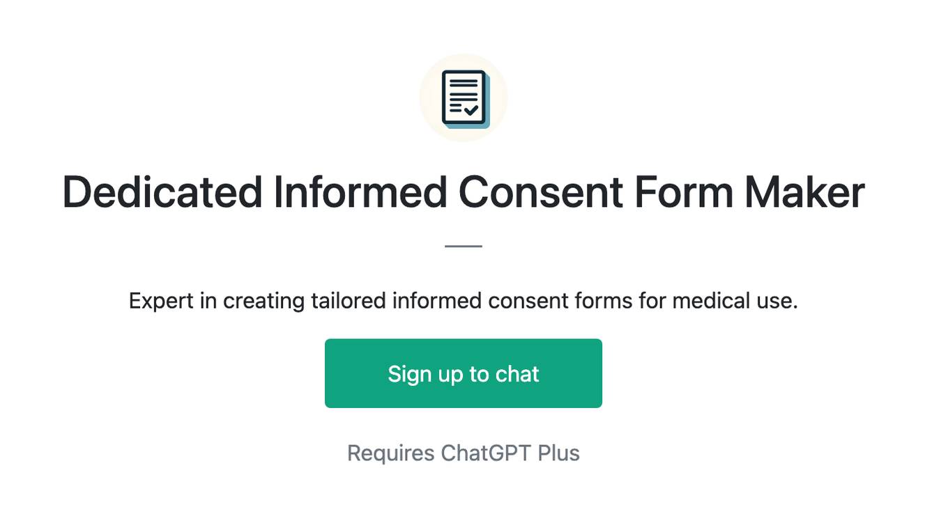 Dedicated Informed Consent Form Maker Screenshot