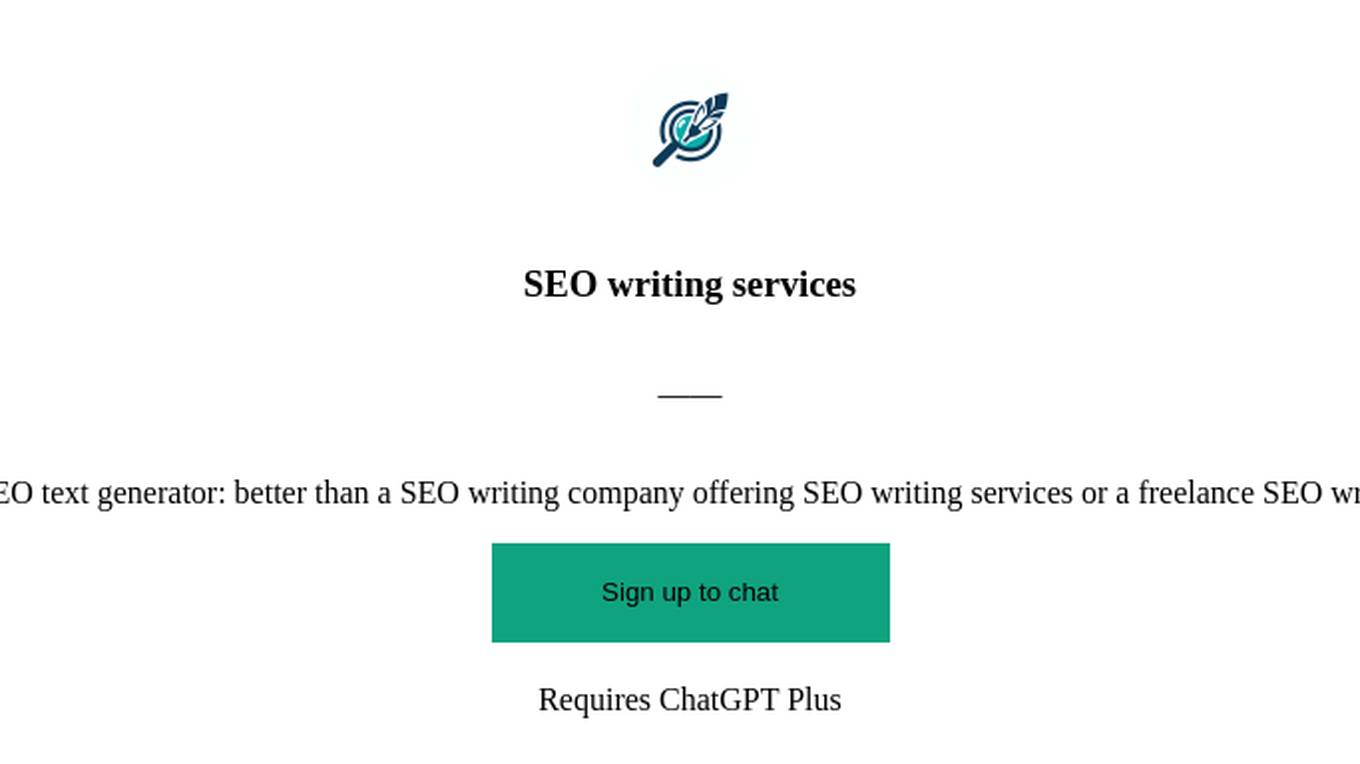 SEO writing services Screenshot