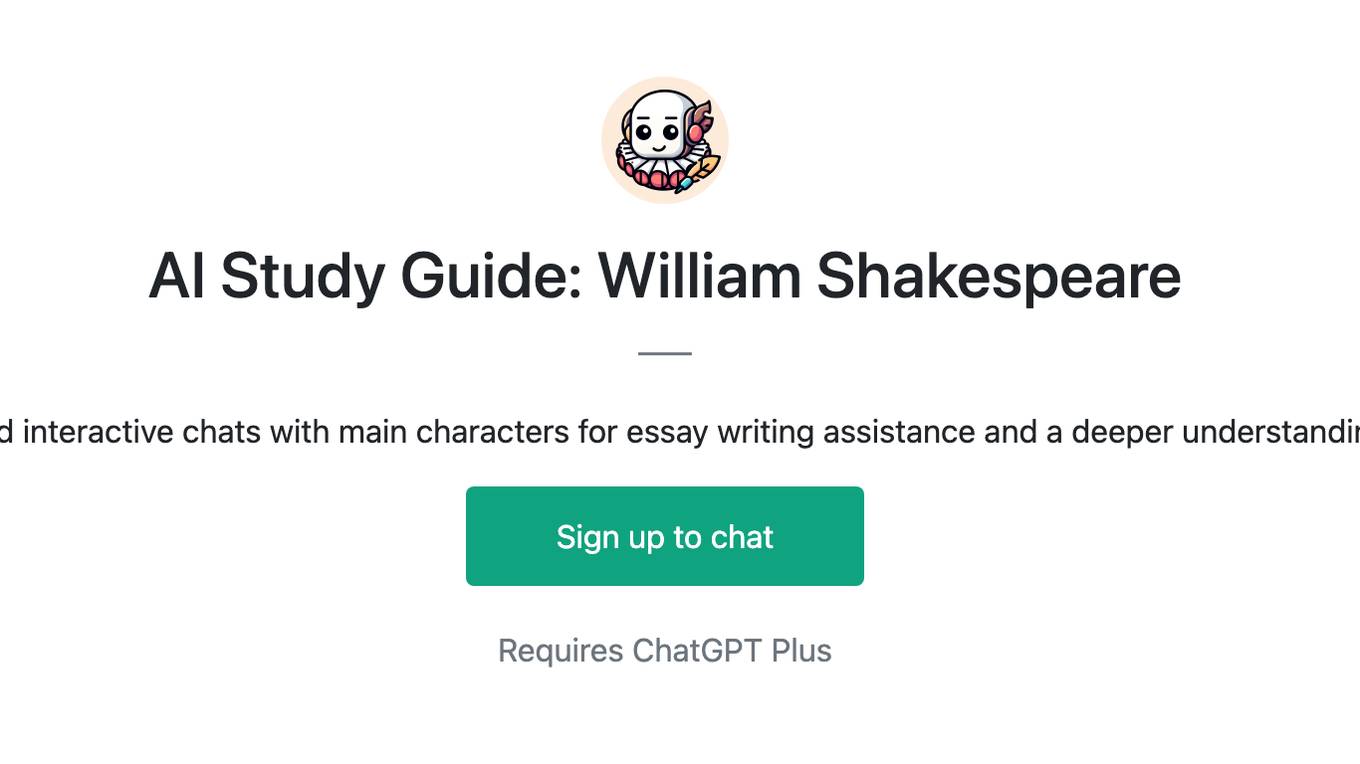 AI Study Guide: William Shakespeare Screenshot