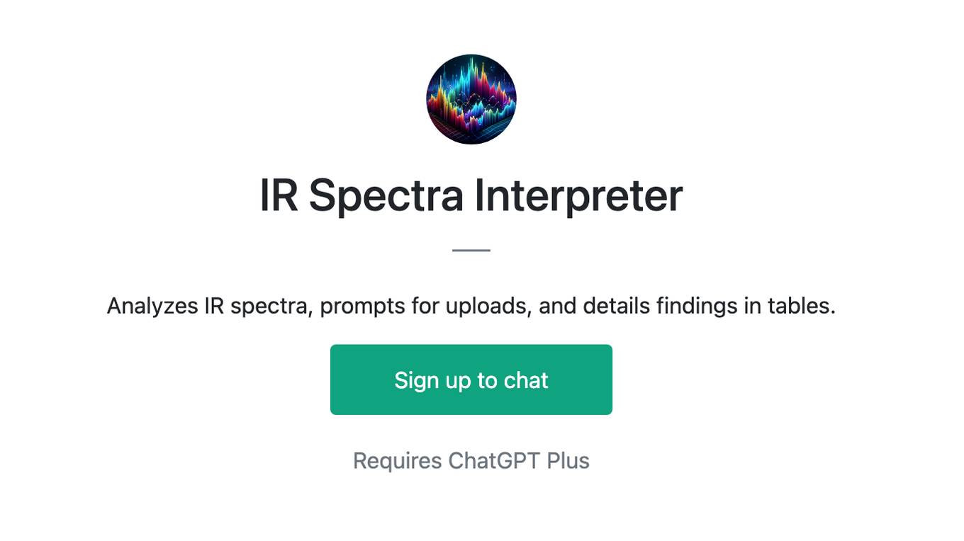 IR Spectra Interpreter Screenshot