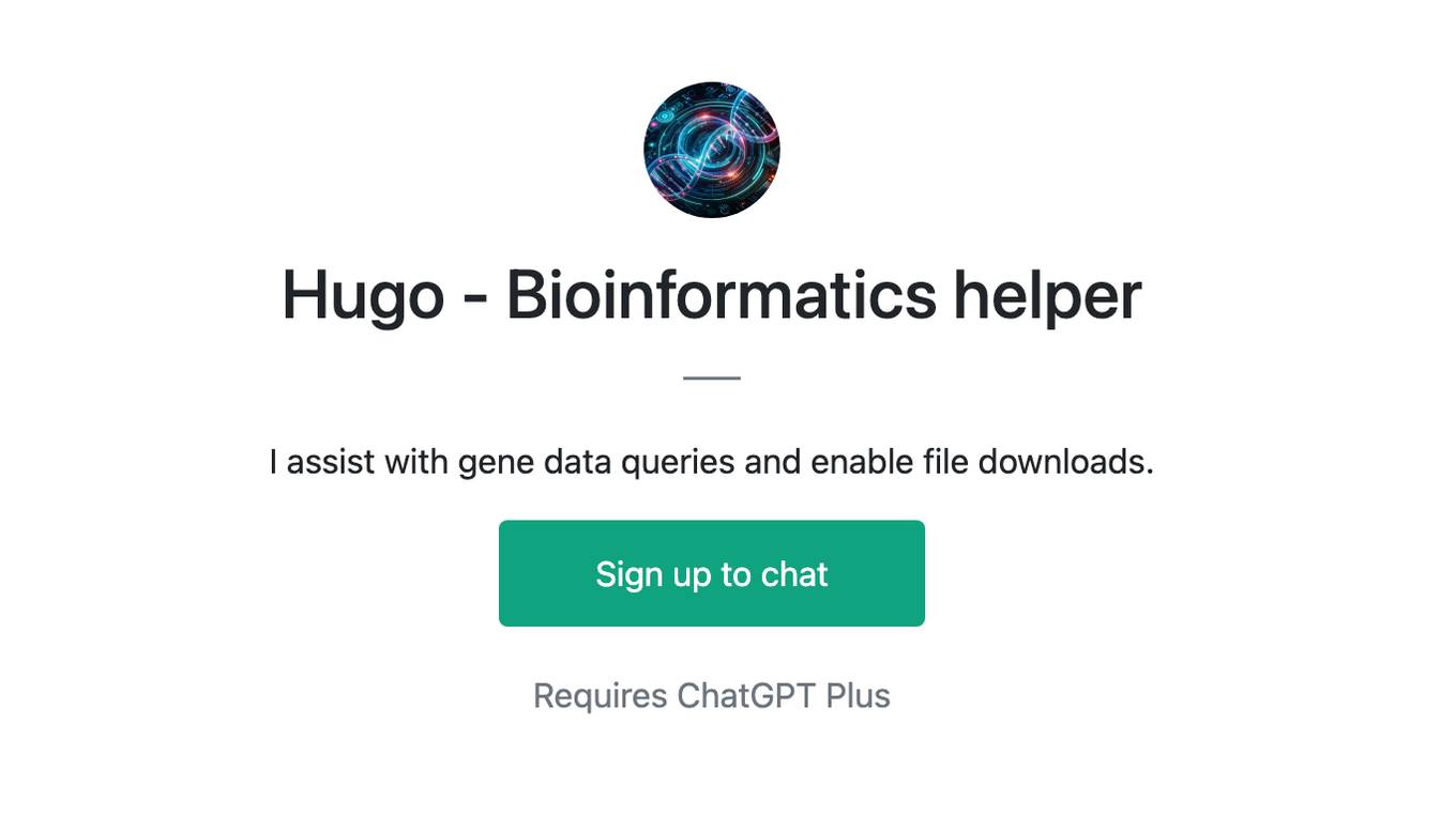 Hugo - Bioinformatics helper Screenshot