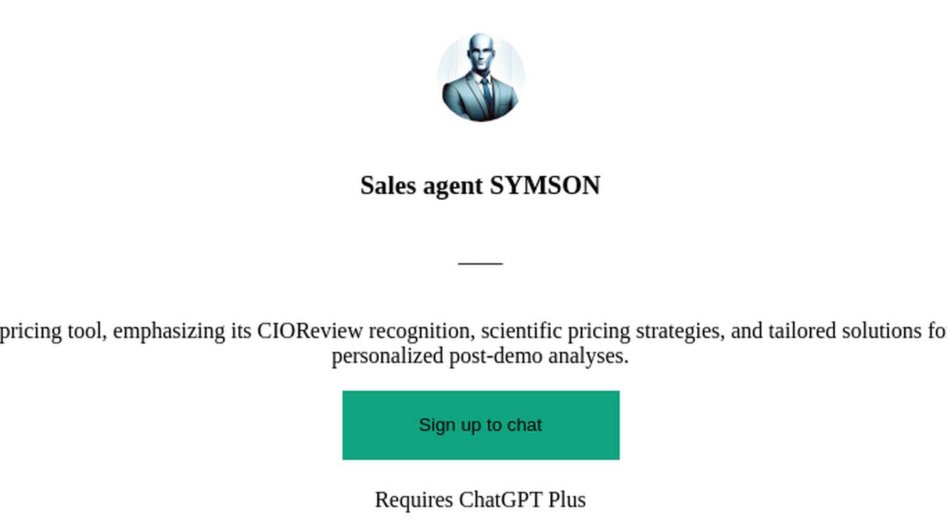 Sales agent SYMSON Screenshot