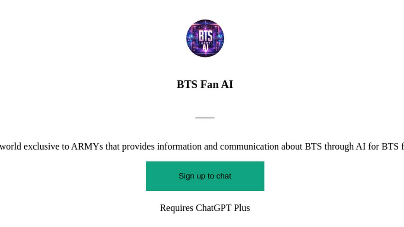 BTS Fan AI Screenshot