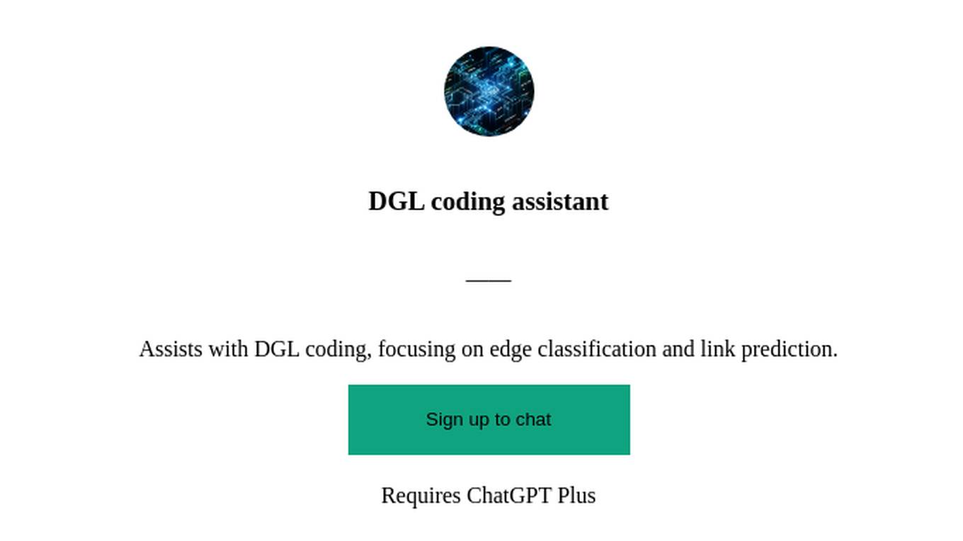 DGL coding assistant Screenshot