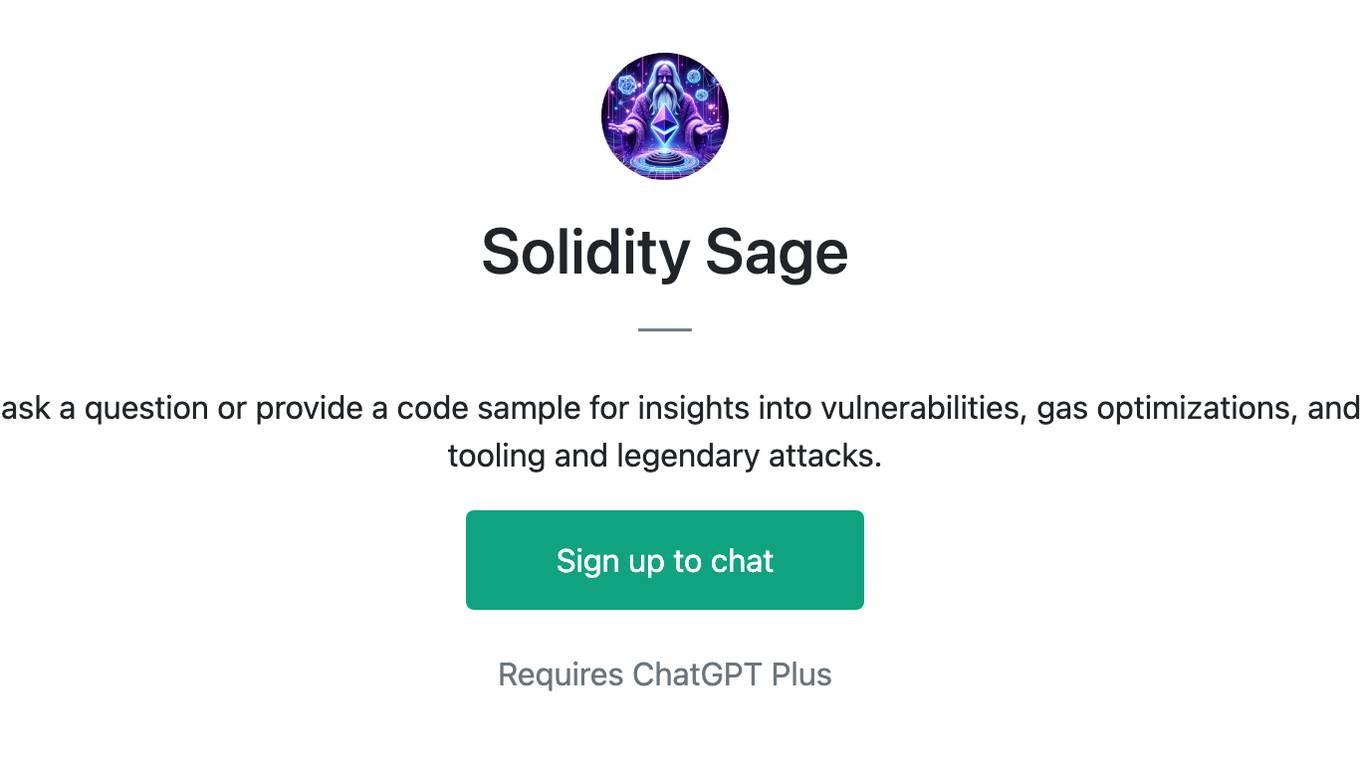 Solidity Sage Screenshot