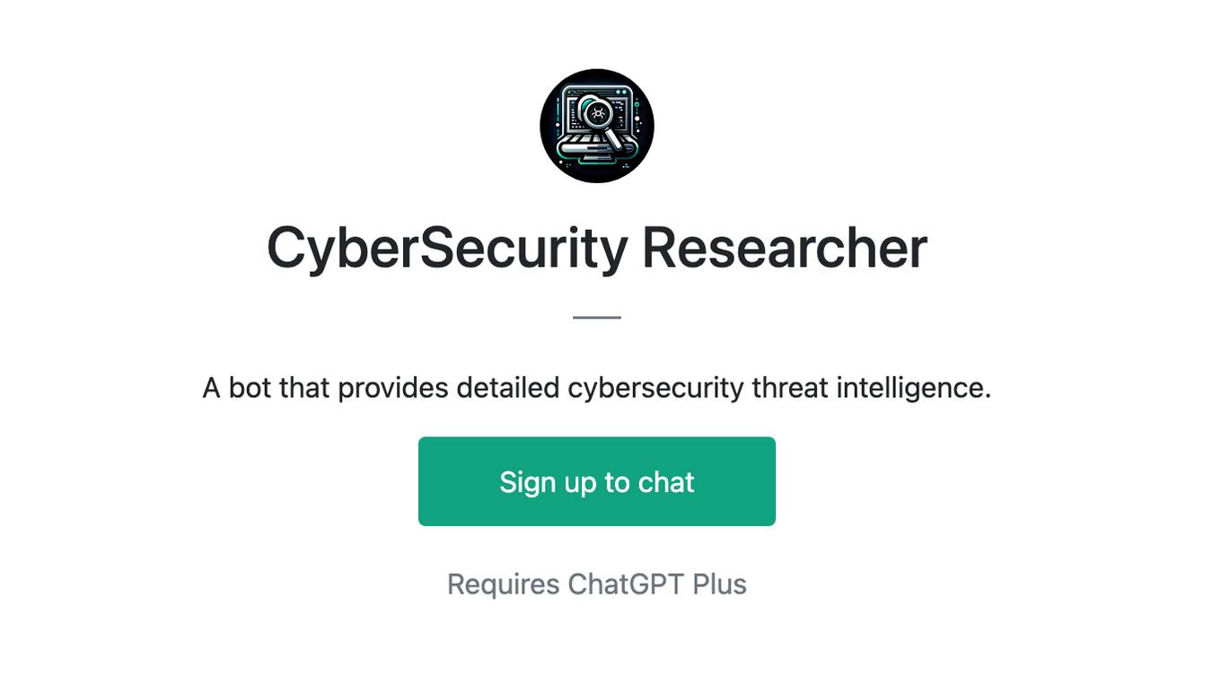 CyberSecurity Researcher Screenshot