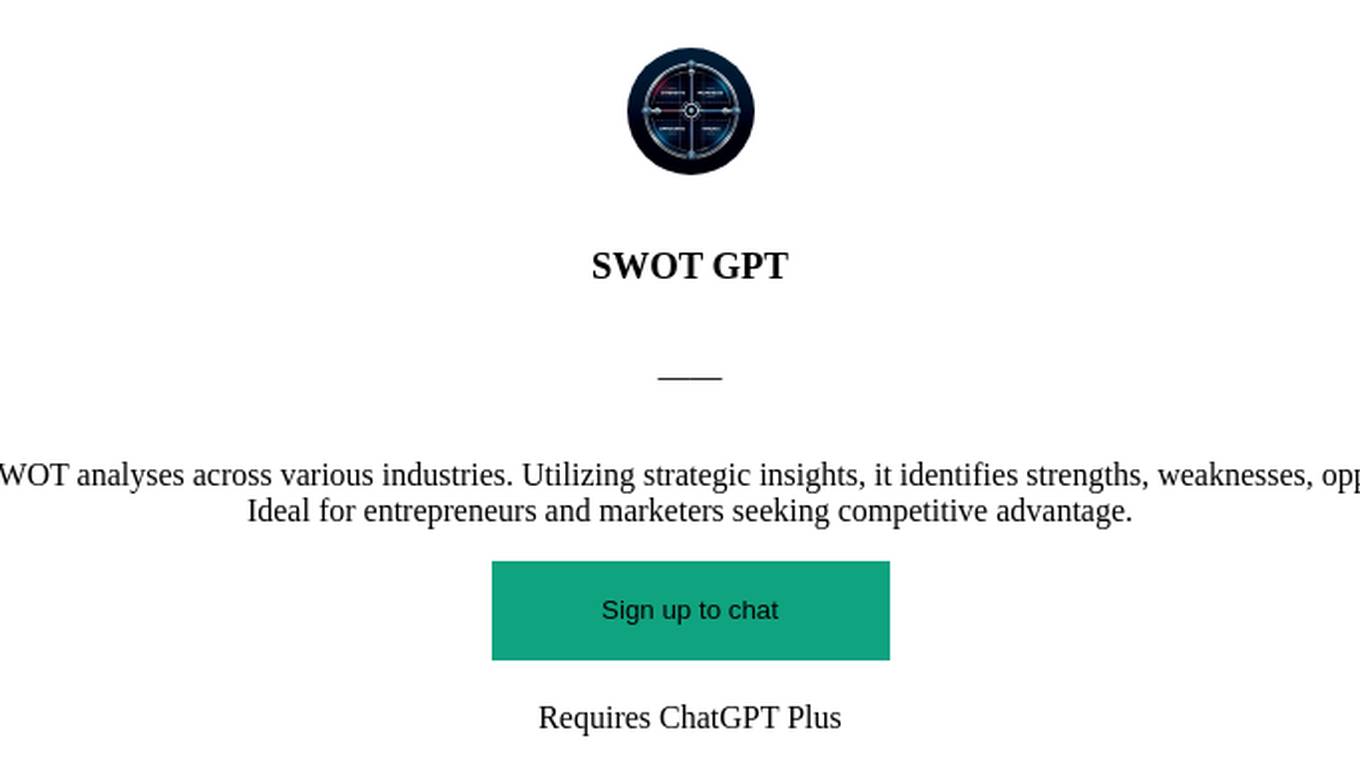 SWOT GPT Screenshot