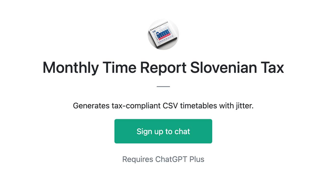 Monthly Time Report Slovenian Tax Screenshot