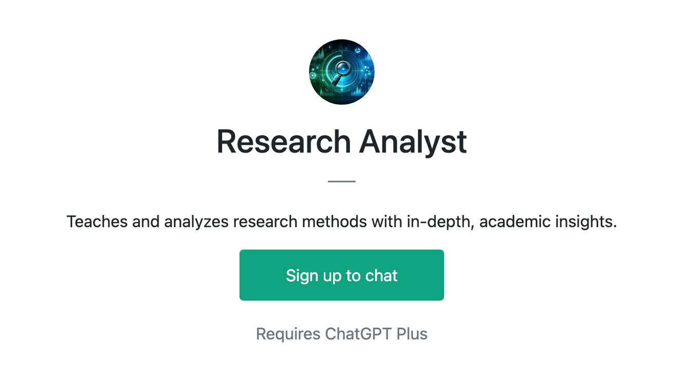 Research Analyst Screenshot