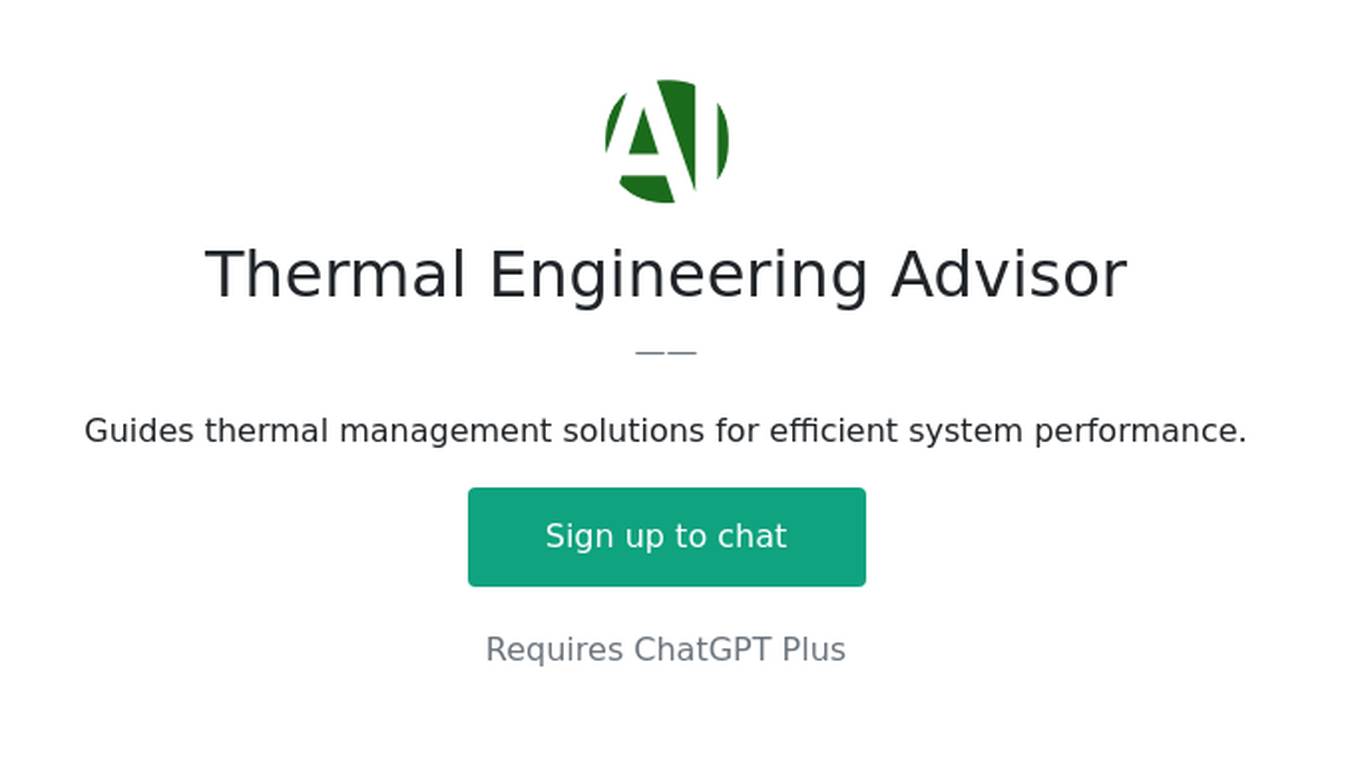 Thermal Engineering Advisor Screenshot