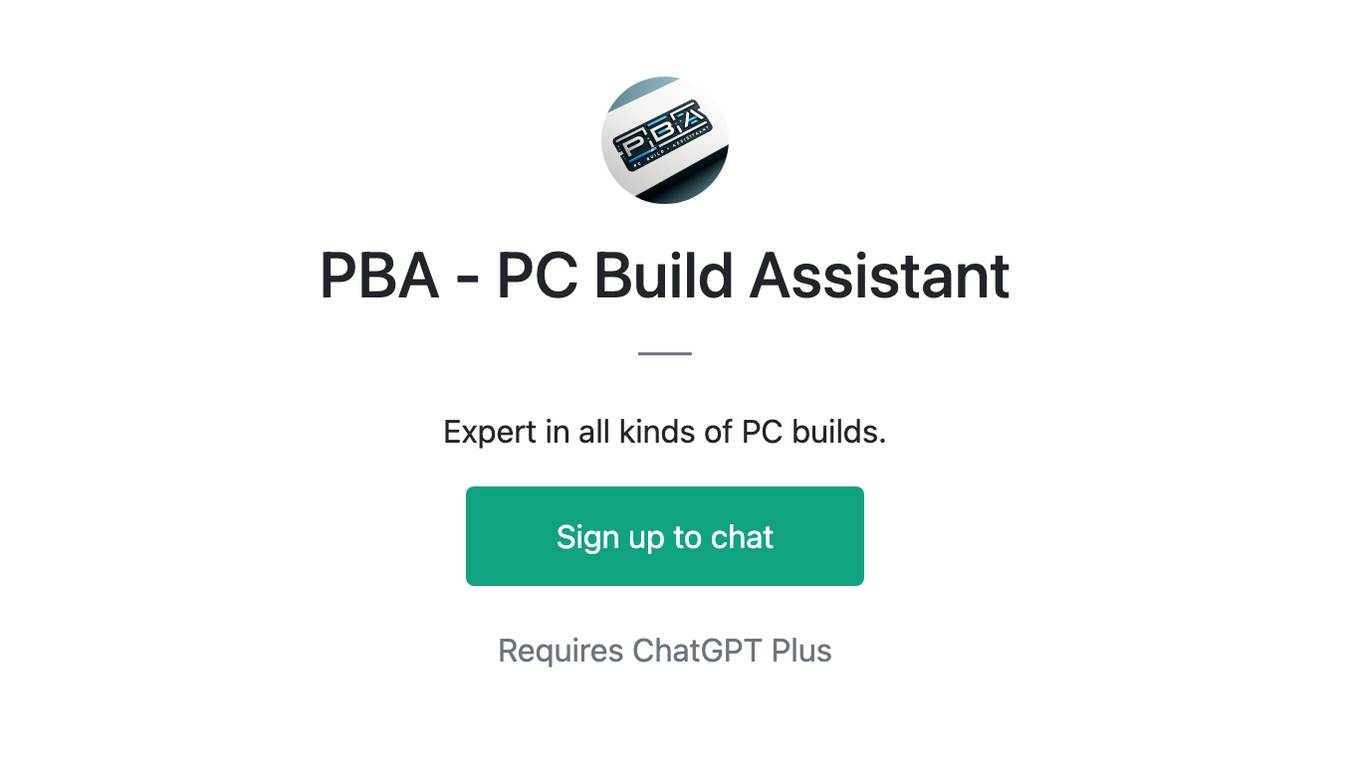 PBA - PC Build Assistant Screenshot