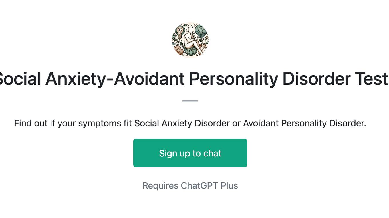 Social Anxiety-Avoidant Personality Disorder Test Screenshot