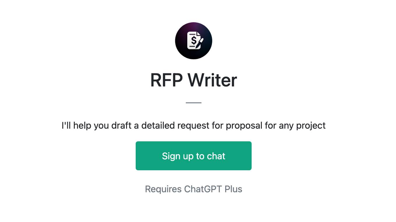 RFP Writer Screenshot