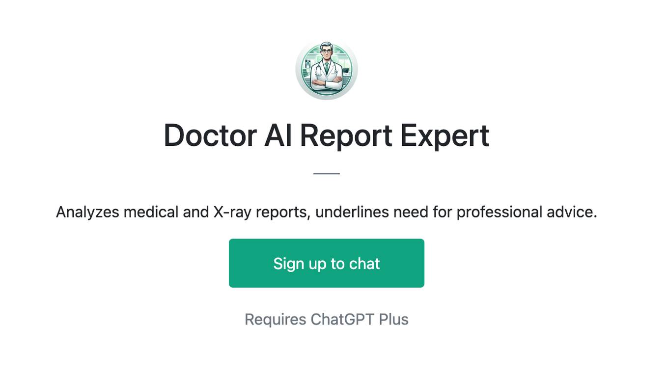 Doctor AI Report Expert Screenshot