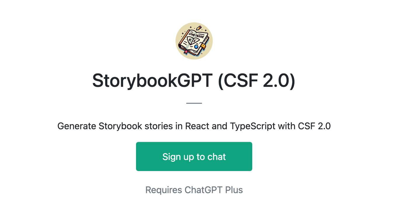 StorybookGPT (CSF 2.0) Screenshot