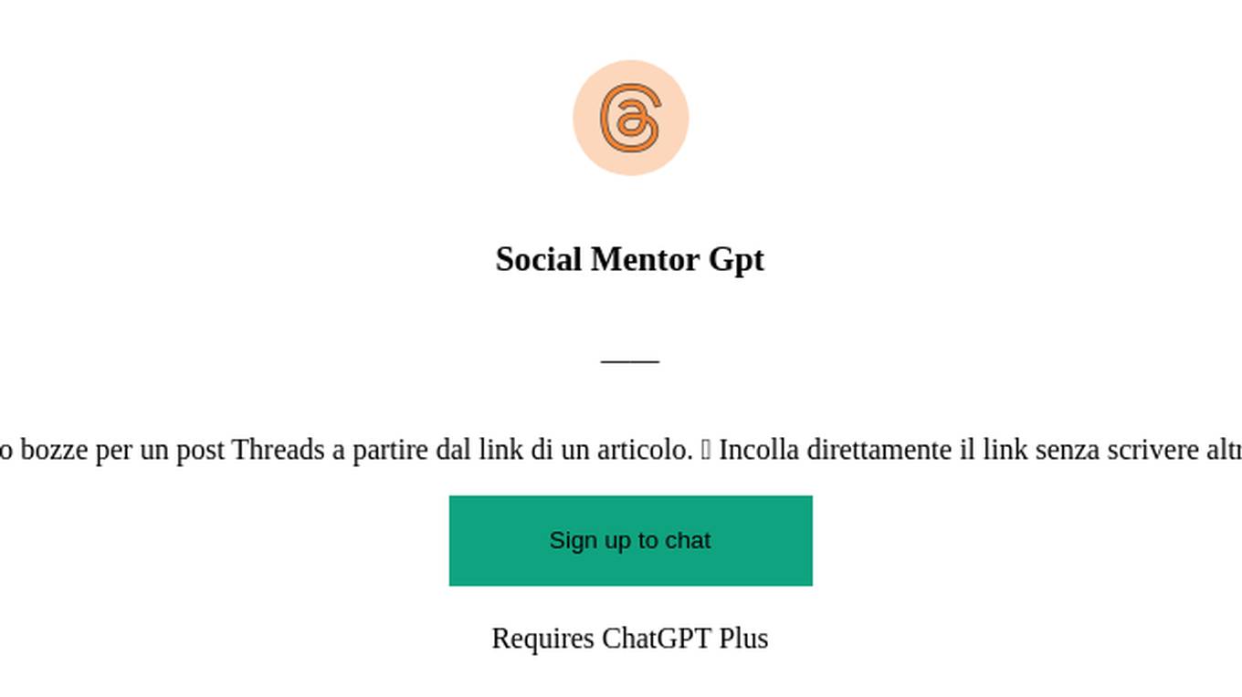 Social Mentor Gpt Screenshot