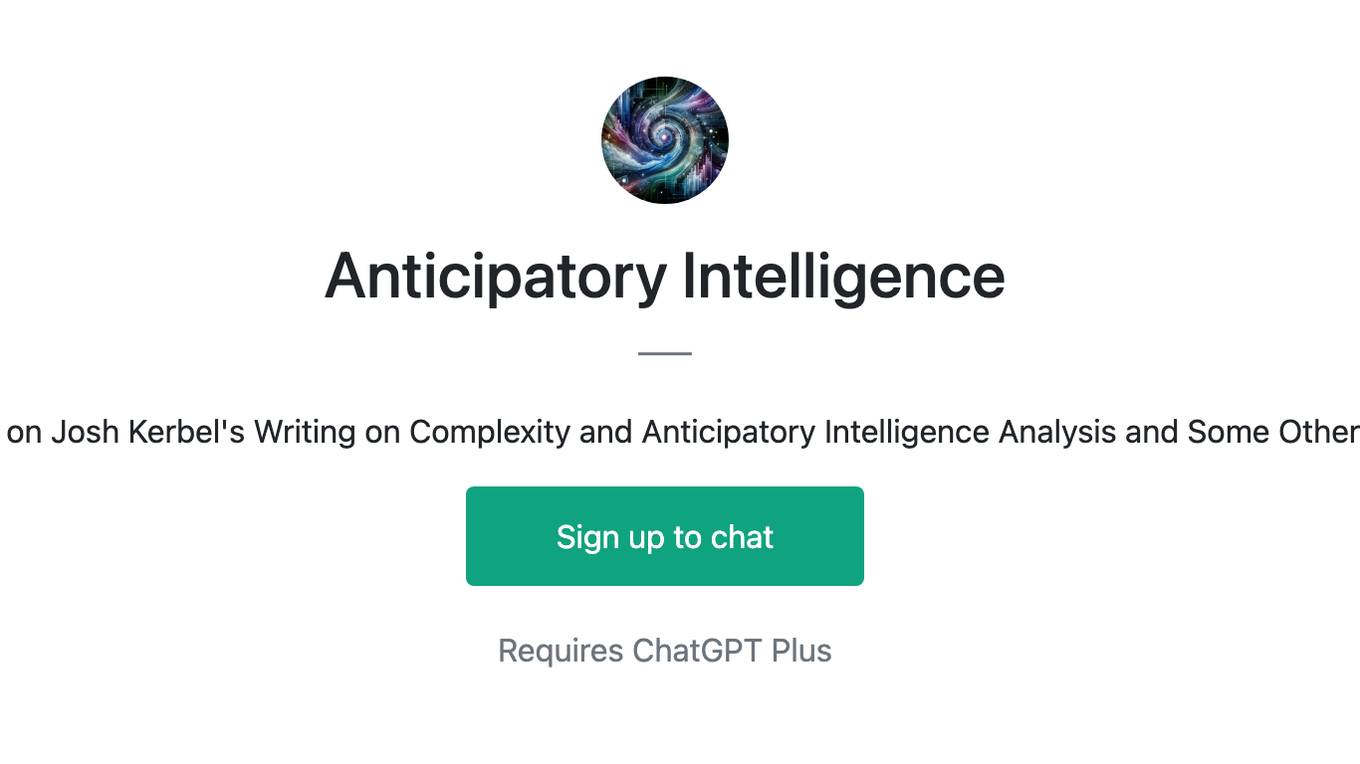 Anticipatory Intelligence Screenshot