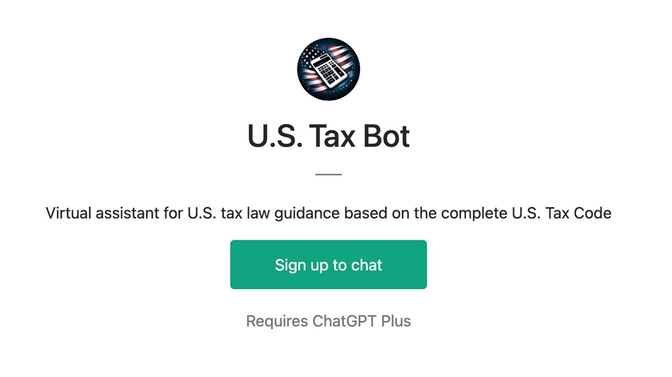 U.S. Tax Bot Screenshot