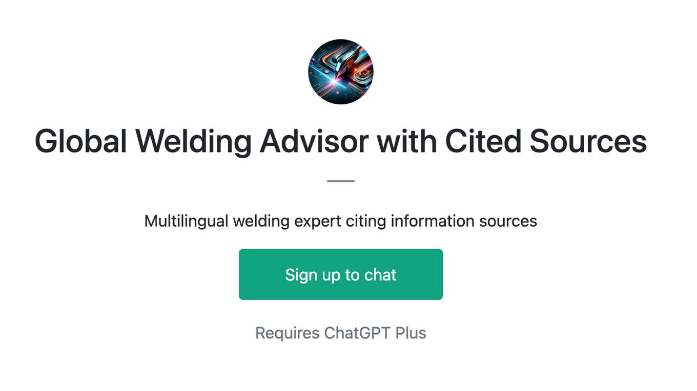 Global Welding Advisor with Cited Sources Screenshot