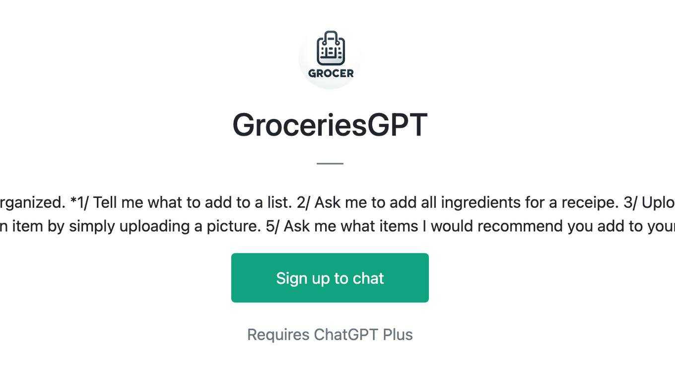 GroceriesGPT Screenshot