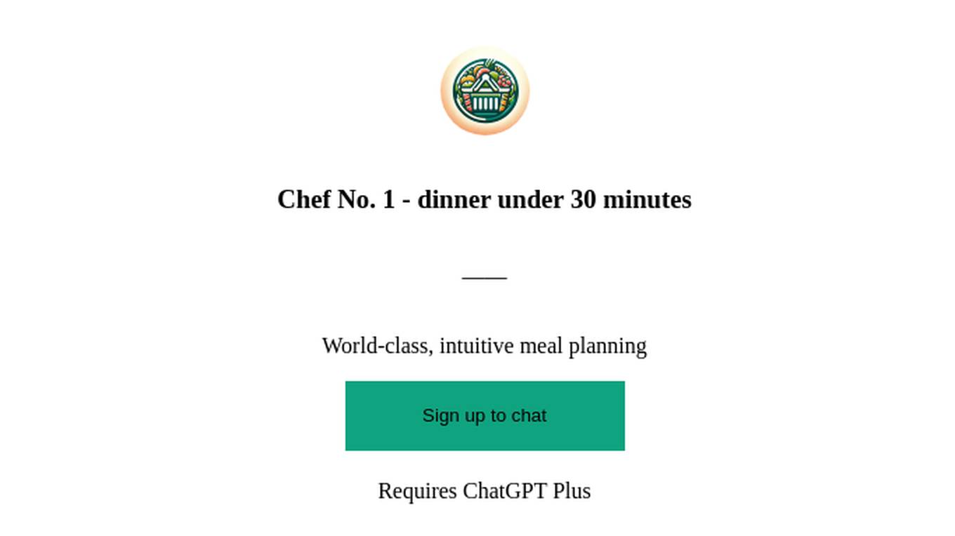 Chef No. 1 - dinner under 30 minutes Screenshot