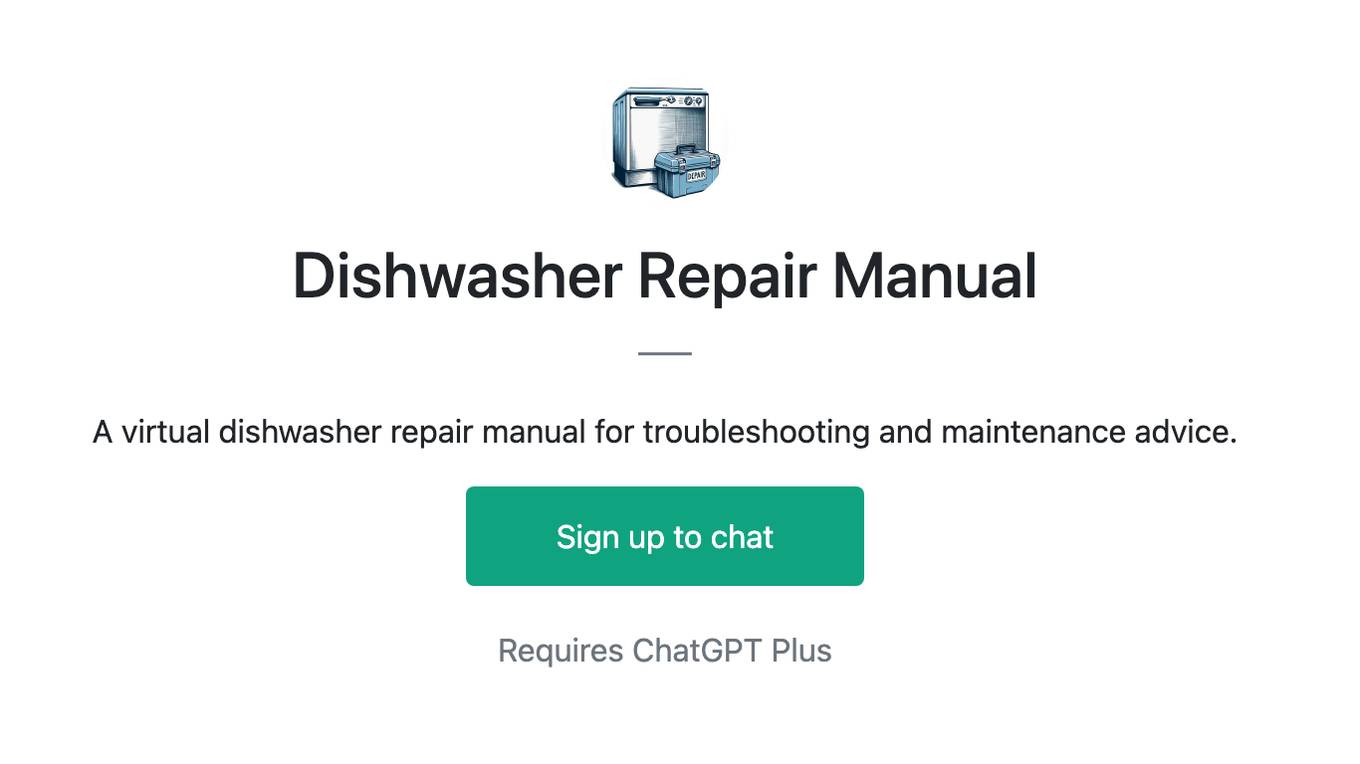 Dishwasher Repair Manual Screenshot