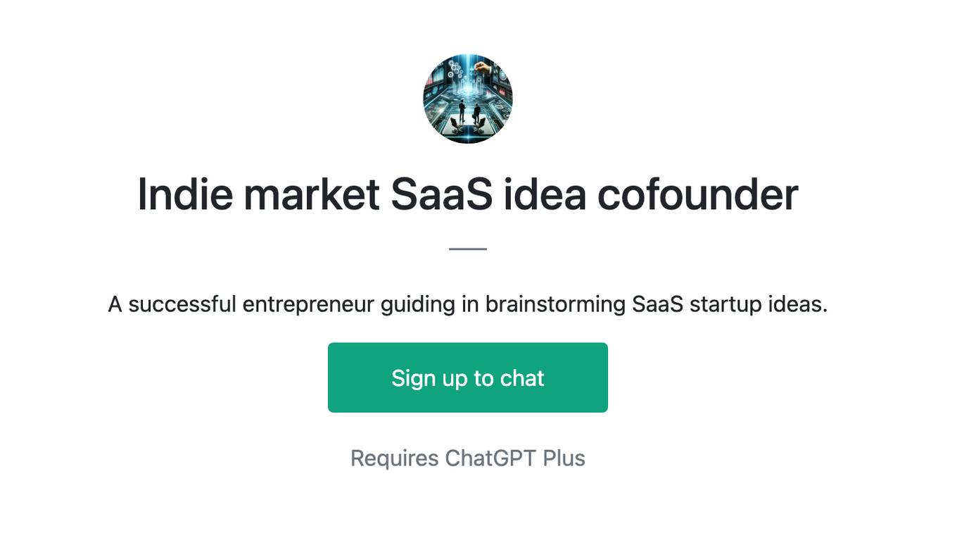 Indie market SaaS idea cofounder Screenshot