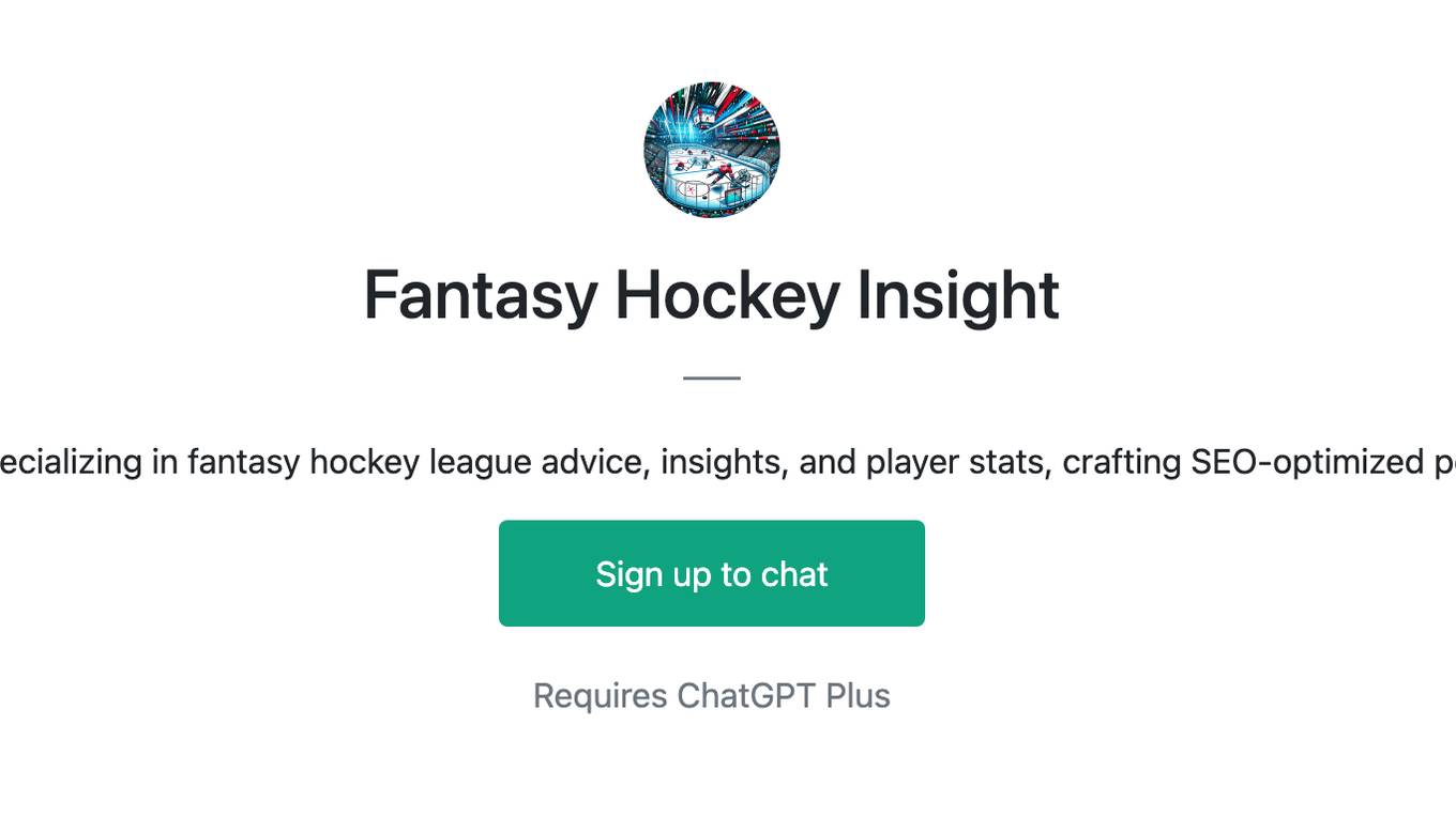 Fantasy Hockey Insight Screenshot