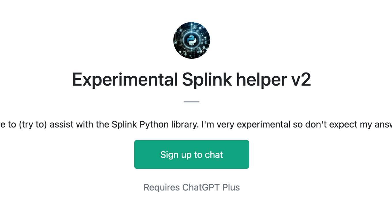 Experimental Splink helper v2 Screenshot