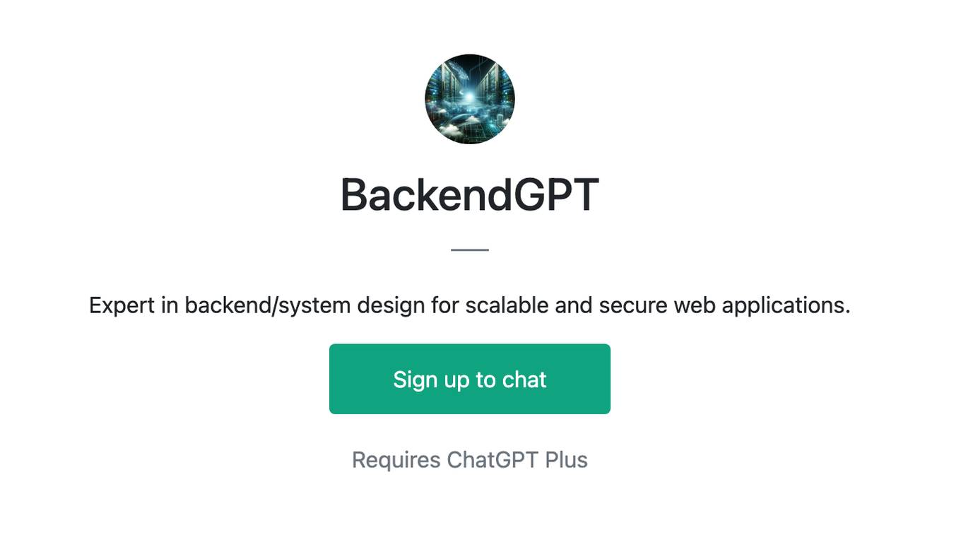 BackendGPT Screenshot