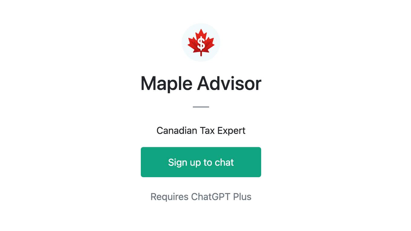 Maple Advisor Screenshot