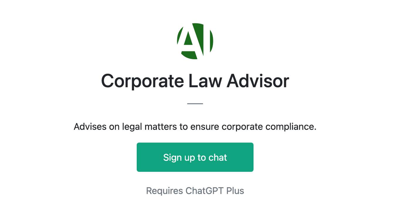 Corporate Law Advisor Screenshot