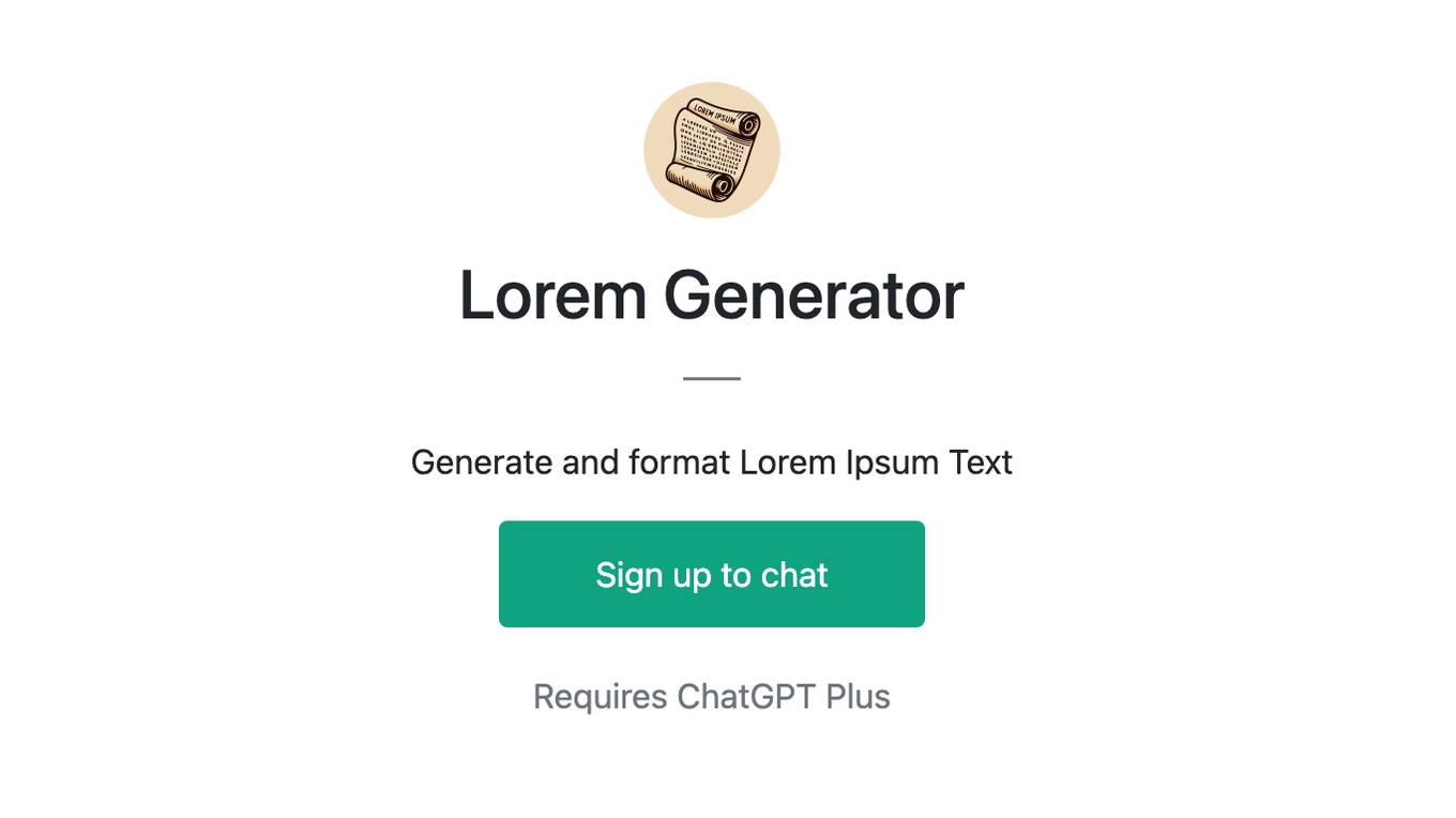 Lorem Generator Screenshot