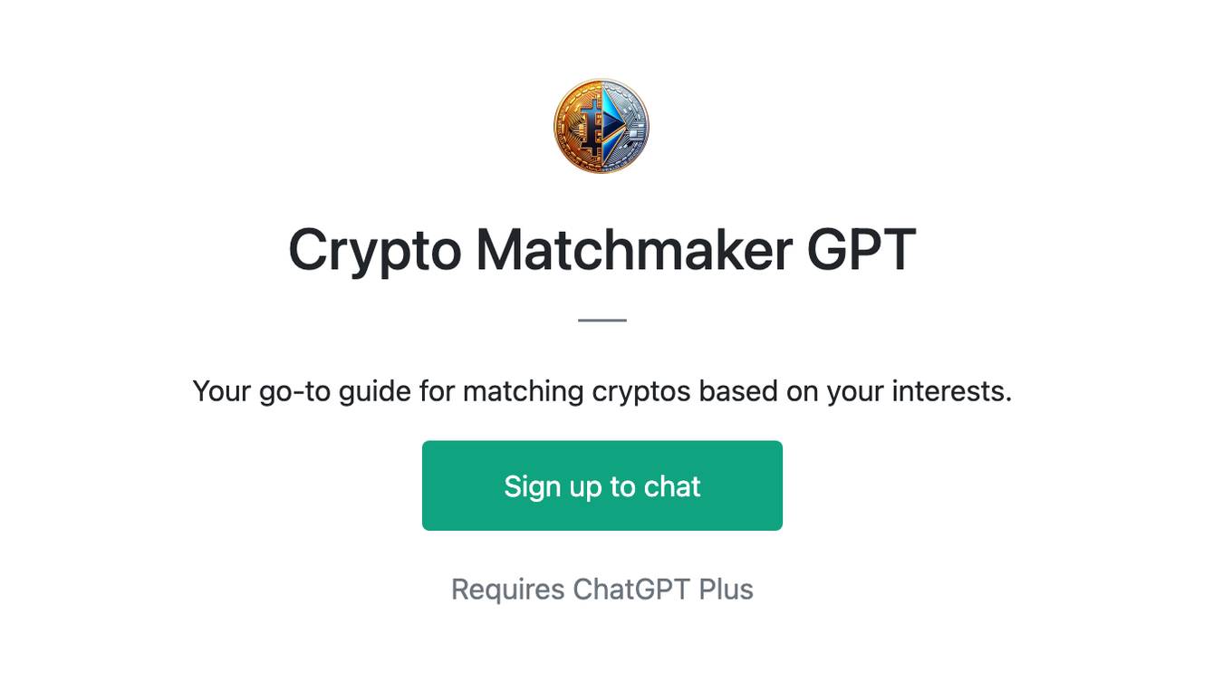 Crypto Matchmaker GPT Screenshot