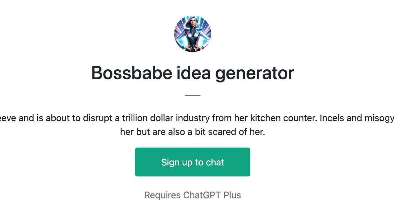 Bossbabe idea generator Screenshot