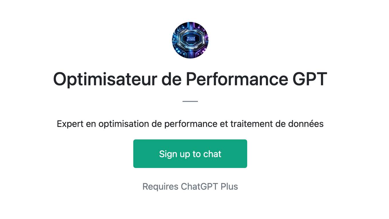 Optimisateur de Performance GPT Screenshot