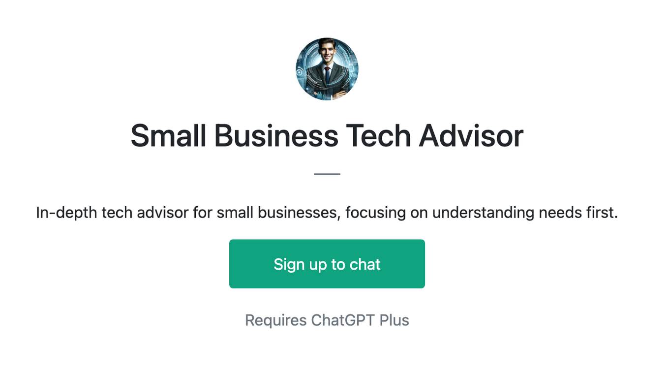 Small Business Tech Advisor Screenshot