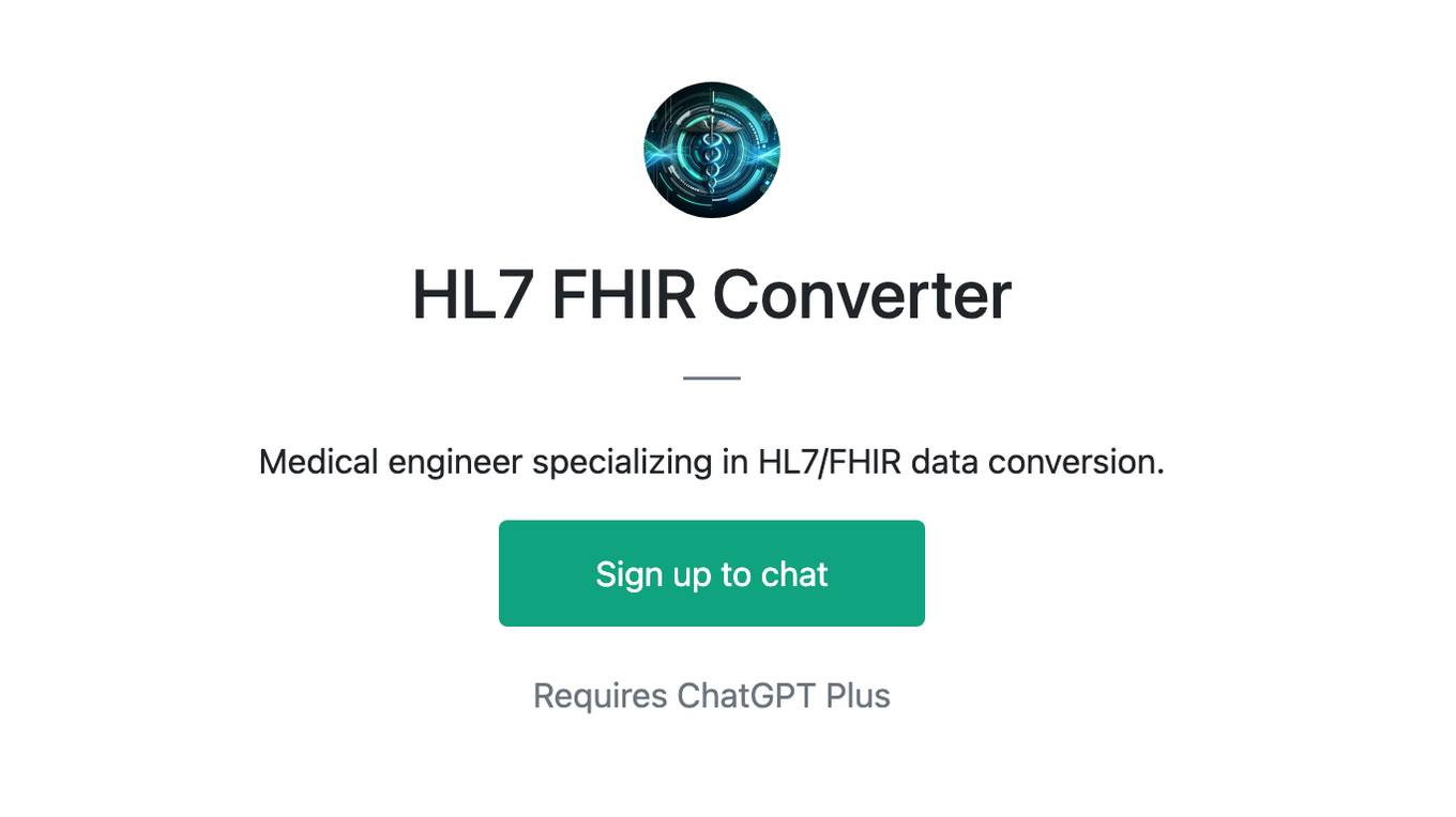 HL7 FHIR Converter Screenshot