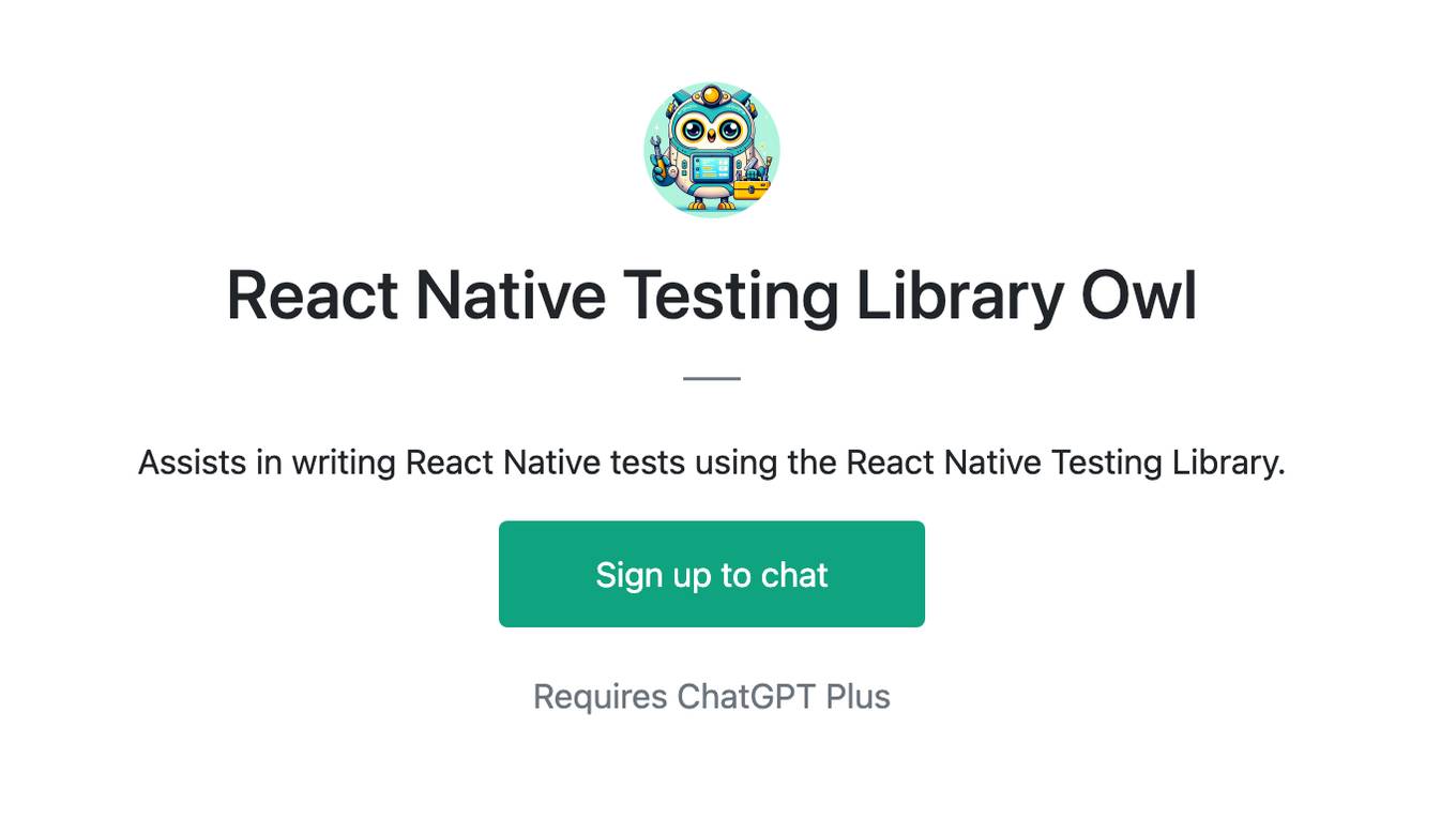 React Native Testing Library Owl Screenshot