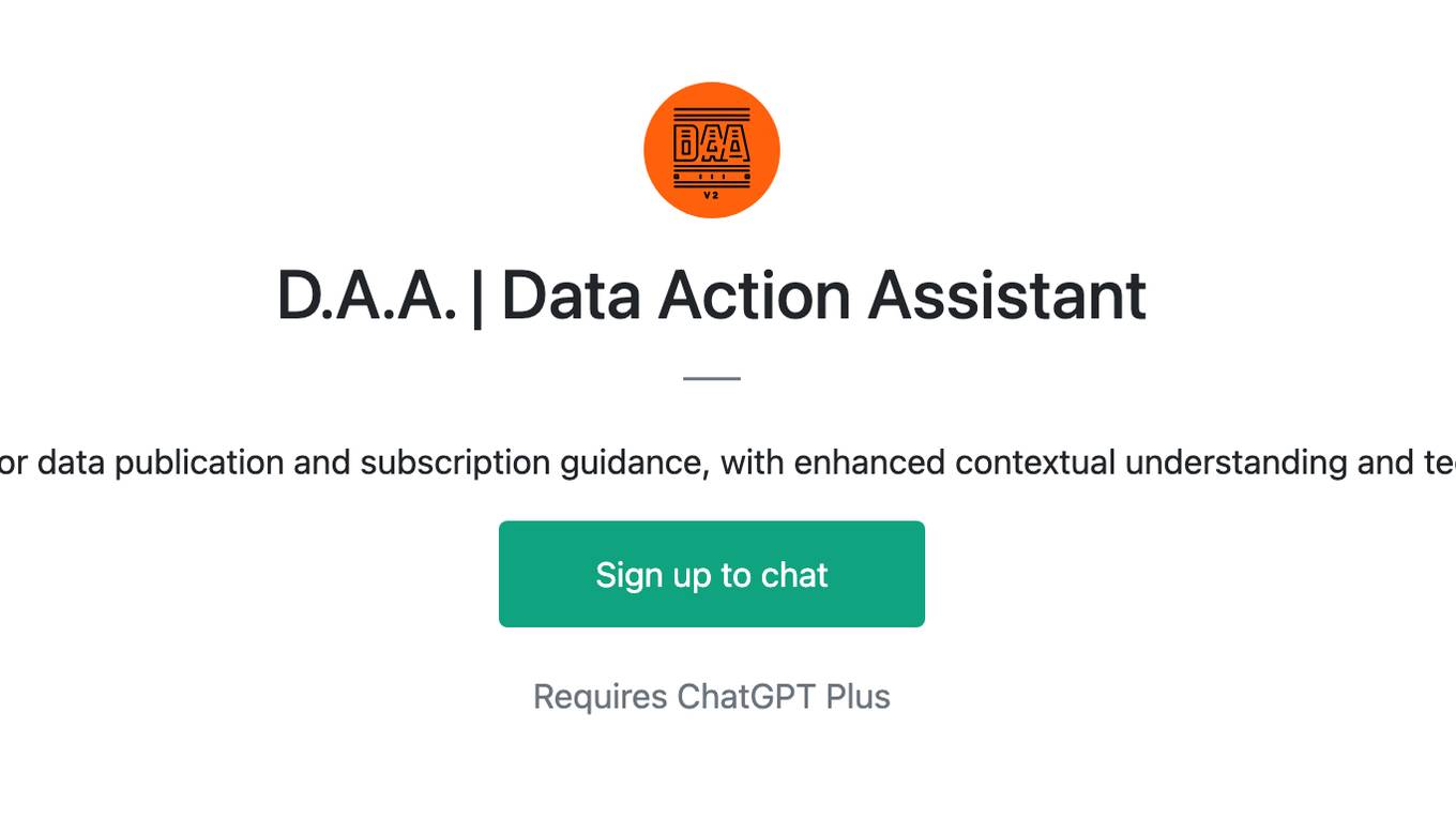 D.A.A. | Data Action Assistant Screenshot