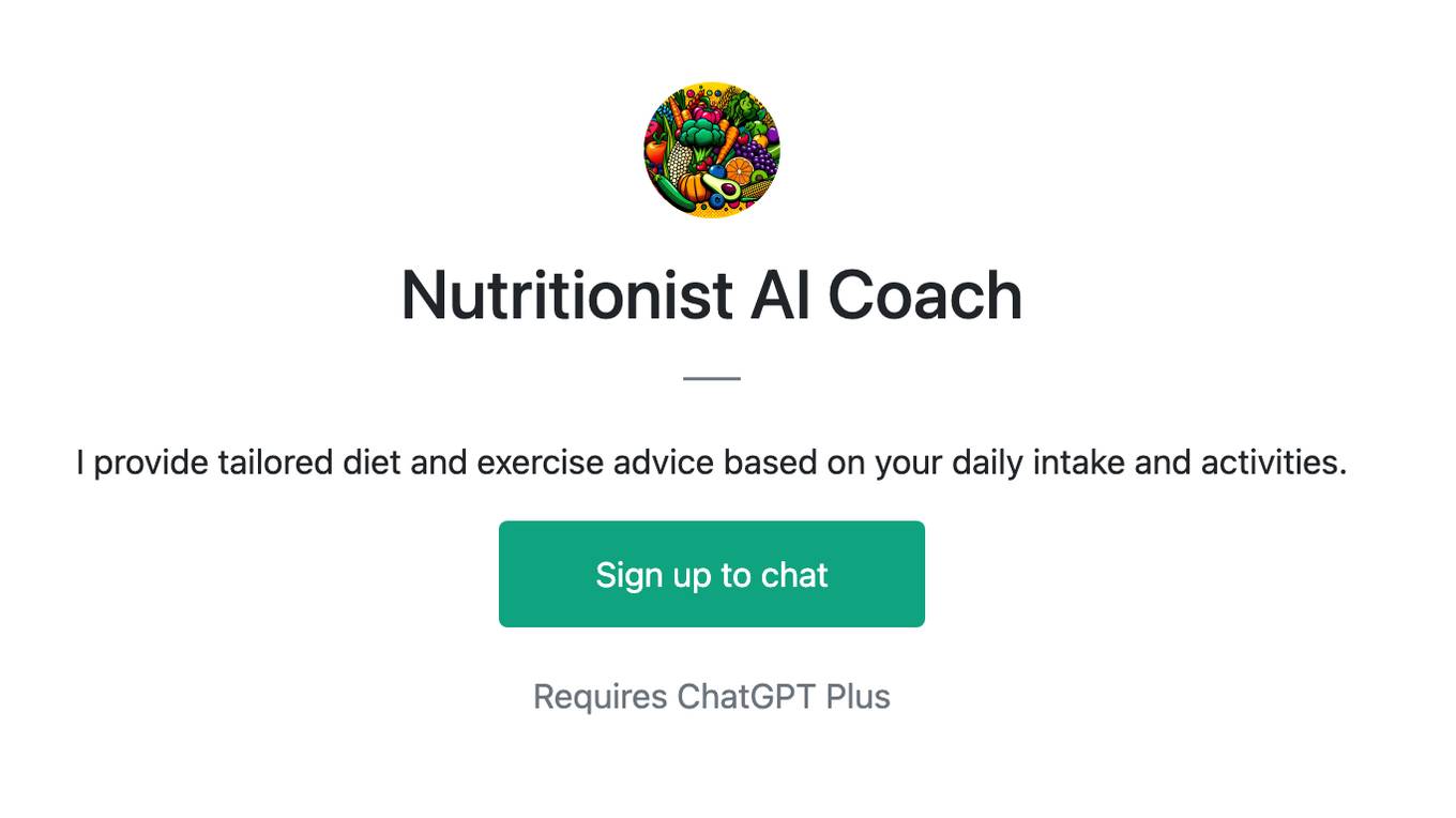 Nutritionist AI Coach Screenshot