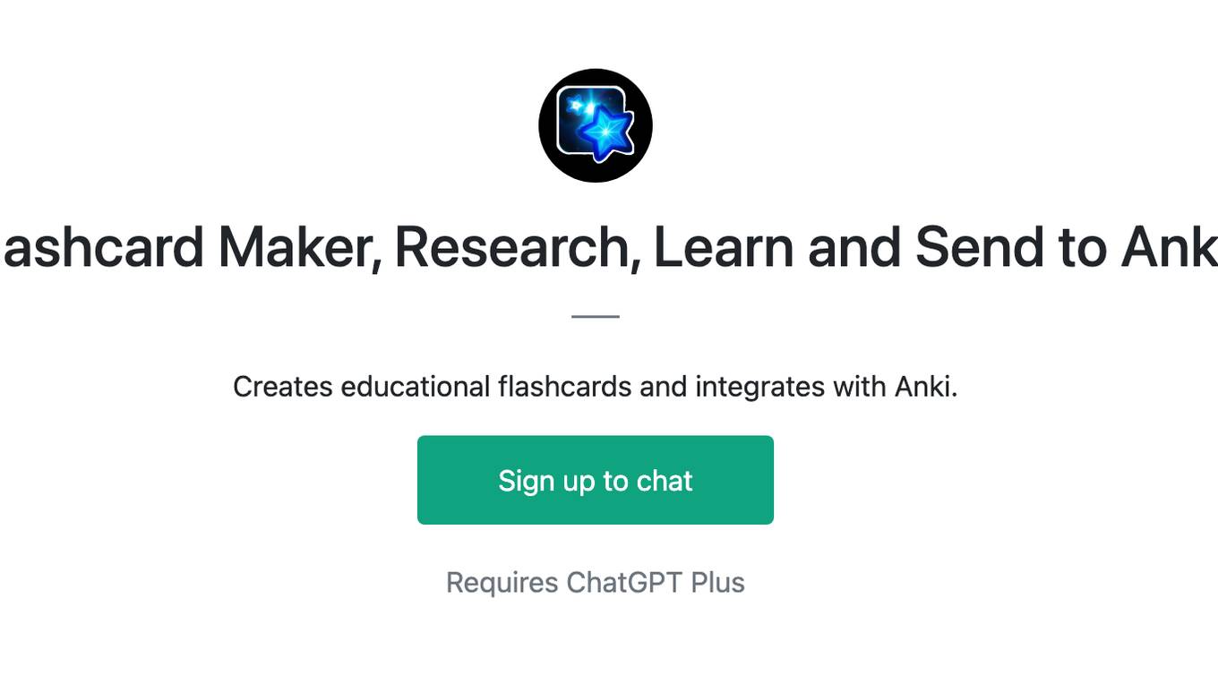 Flashcard Maker, Research, Learn and Send to Anki Screenshot