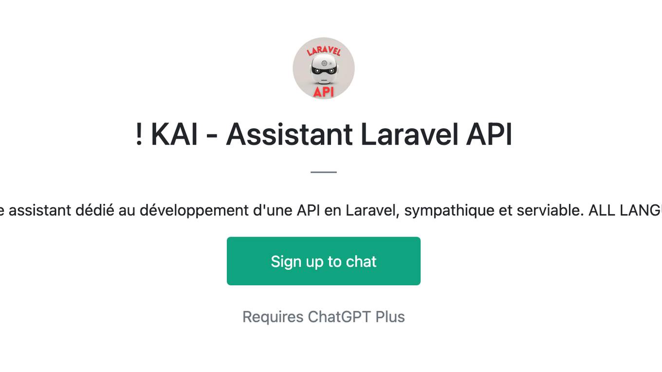 ! KAI - Assistant Laravel API Screenshot